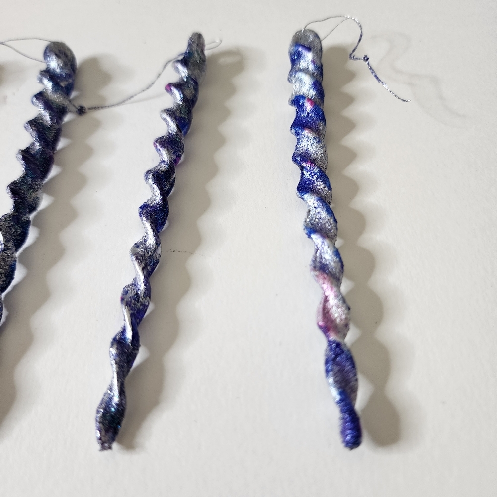 5 HANDCRAFTED Upcycled Swirly Unicorn Icecicle Ornaments HANDPAINTED Holiday - Picture 12 of 17